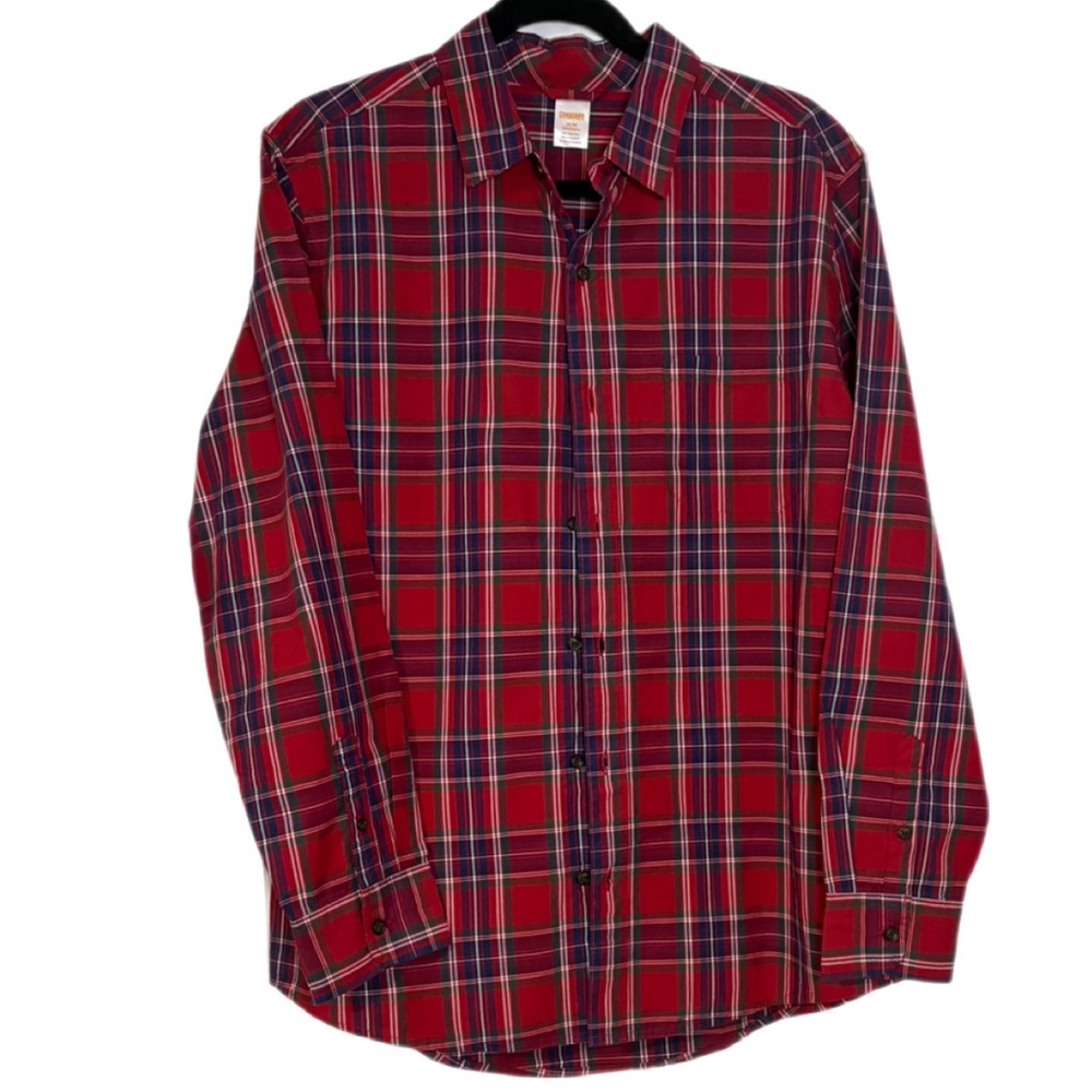 Gymboree Red Plaid Button-Down Shirt M/M 100% Cotton NWT Holiday Flannel Look